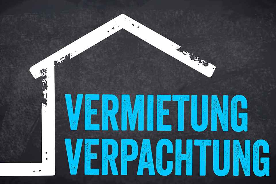 Foto: Schriftzug Vermietung Verpachtung